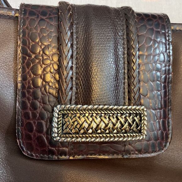 Vintage 100% Leather Purse with Silver Gold Western Style Buckle - Picture 6 of 16